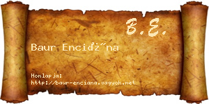 Baur Enciána névjegykártya